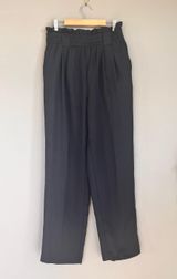 Black High Rise Cropped Tailored Dress Pants Photo 0