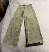 Universal Thread Olive Khaki Green Wide Leg ankle Pants size 0 EUC Photo 0