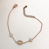 Rhinestone copper eye fashion chain bracelet Multiple Photo 0