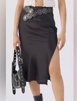 Urban Outfitters Edy Satin Midi Skirt black size S Photo 0