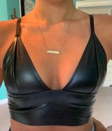 Boutique Leather Bralette Crop Top Photo 0