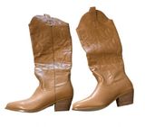 Women's cowboy brown embroidered boots size 7, new Photo 0