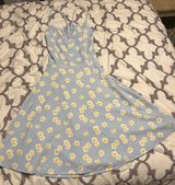 Flower Print Blue Dress Photo 0