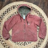 Carhartt Womens Sandstone Sierra Jacket Vintage Rose Medium Distressed Photo 0