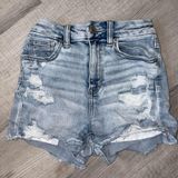 American Eagle Outfitters Blue Jean Shorts Distressed Style Photo 0