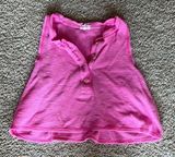 Aerie Pink Button-Up Crop Top Photo 0