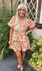 Storia Orange Floral Dress Photo 0