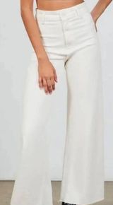 ZARA Marine Straight Jeans White High-Rise Photo 0