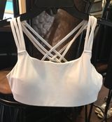 Athleta White Workout Top With Crisscross Back Photo 0