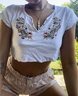 Embroidered Floral Crop Top Multi Size M Photo 0