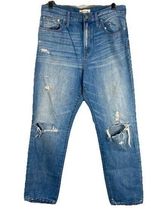 Madewell The Perfect Vintage Distressed High Rise Straight Leg Jeans Size 32 Photo 0