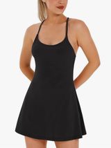 Amazon Athletic Tennis Mini Dress Black Built in Shorts Women’s M Pockets Align Photo 0