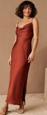 BHLDN Cali Satin Charmeuse Midi Dress Photo 0