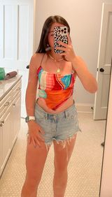 Gold Hinge Silk Bandana Top  Photo 0