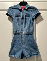 Guess Tinsley Denim Romper, Medium Wash, Size XS Photo 0