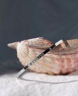 Breathe Mantra Bangle Cuff Bracelet Engraved Photo 0