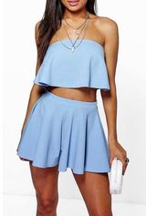 Boohoo NWT Light Blue XS Matching Two Piece Set Photo 0