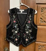 Vintage Chrysantheme Floral Embroidered Vest Multi Photo 0