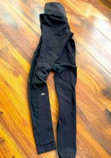 alo High Waist Semi-Sheer Full Length Leggings Ankle Slit Photo 0