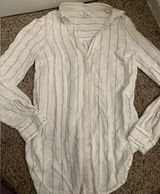 Candie's White striped button down top Photo 0