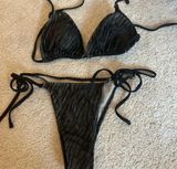 Zebra Black Bikini Set Photo 0