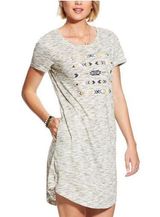 Ariat Kay Heather Gray Short Sleeve Embroidered Tee Shirt Dress Size M Photo 0