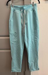 FIGS High-Waisted Yola Scrub Pants Aqua Blue S Photo 0