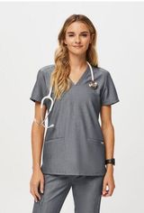 Figs Casma Three-Pocket Scrub Top in Graphite Women’s Size Medium Charcoal Grey Photo 0