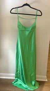 ZARA Green Dress Satin Photo 0