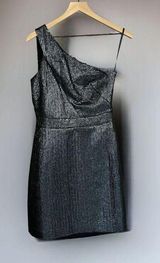 Banana Republic NWT Metallic One-Shoulder Fitted Mini Dress Photo 0