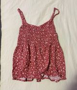Patterned Red Flowy Tank Top Photo 0