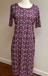 LuLaRoe  Red Print “Simply Comfortable” Dress Photo 0