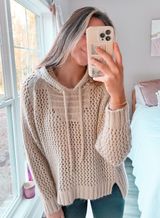 POL Hooded Chunky Knitt Sweater with Drawstrings Photo 0