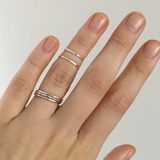 Handmade set of 2 sterling silver midi rings Photo 0