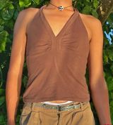 So Real So Right Halter Top Brown Size XL Photo 0