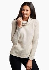 Kuhl Women’s Athena Quilted Cowl Neck Pullover in Ivory Size M Photo 0
