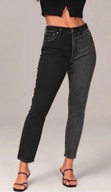 Abercrombie & Fitch The Skinny High Rise Jeans Two Tone Black 30 10R Photo 0