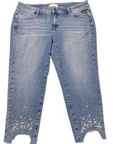 Lane Bryant  mid rise, essential stretch, girlfriend jeans pants with pearls 16 Photo 0