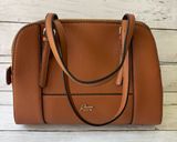 GUESS Brown Faux Leather Satchel Handbag Purse NWT Photo 0