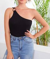 SheIn one shoulder strap top Photo 0