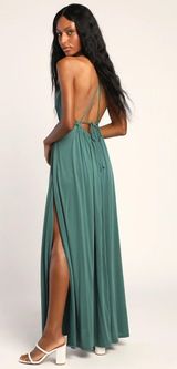 Lulus Blue Maxi Dress With Slits Photo 0