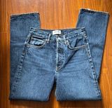 AGOLDE High Waisted Dark Wash Straight Leg 90s Jean Photo 0