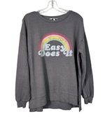 Easy Does It Rainbow Graphic Oversized Vented Side Fleece Sweatshirt L Photo 0
