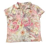 Caribbean Joe Women's  Floral Print Golf Polo Size Large Photo 0