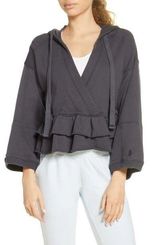Free people FP movement side swept ruffle French terry hoodie  Photo 0