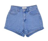 PacSun Mom Shorts Medium Wash Blue Denim Cuffed High Waisted Jean Short Size 25 Photo 0