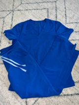 Figs Women’s Royal Blue Scrub Set Size Small Kade Cargo And Casma Top PO1657 Photo 0