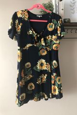 Black Swan Sunflower Flutter Sleeve Dress Photo 0