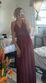 Red Knit Halter Maxi Dress Photo 0