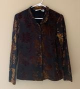 Jaclyn Smith Velvet embroidered Top Photo 0